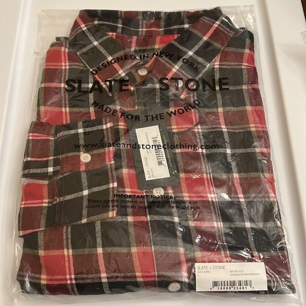 Slate & Stone Flannel Long Sleeve Shirt Size L - Picture 4 of 7